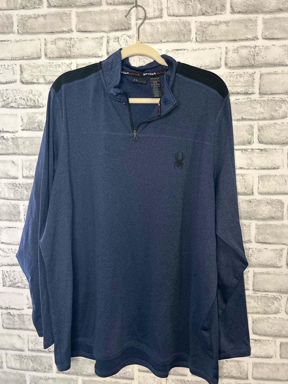 Spyder Active Men's Performance Quarter-Zip Pullover Navy Blue Heather